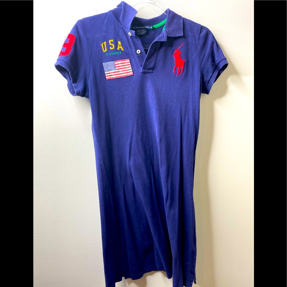POLO RALPH LAUREN Navy Blue Shirt Dress
